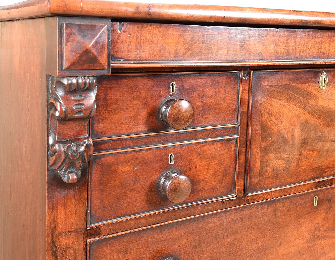 WILLIAM IV MAHOGANY CHEST at Ross's Online Art Auctions