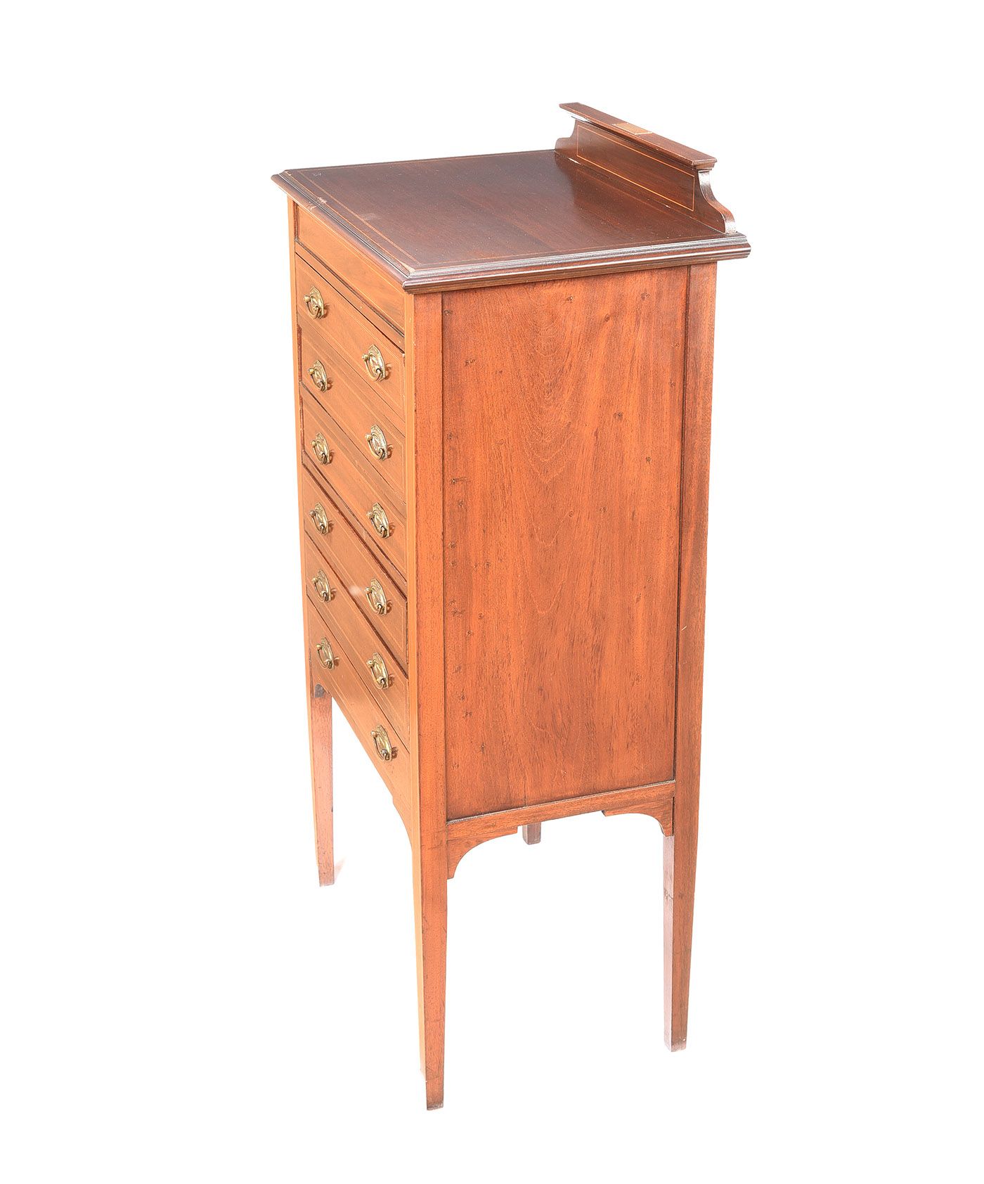 EDWARDIAN INLAID MAHOGANY SHEET MUSIC CABINET at Ross's Online Art Auctions