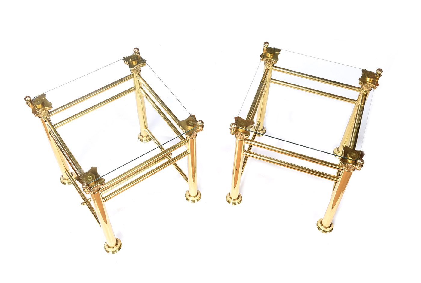 PAIR OF BRASS LAMP TABLES at Ross's Online Art Auctions