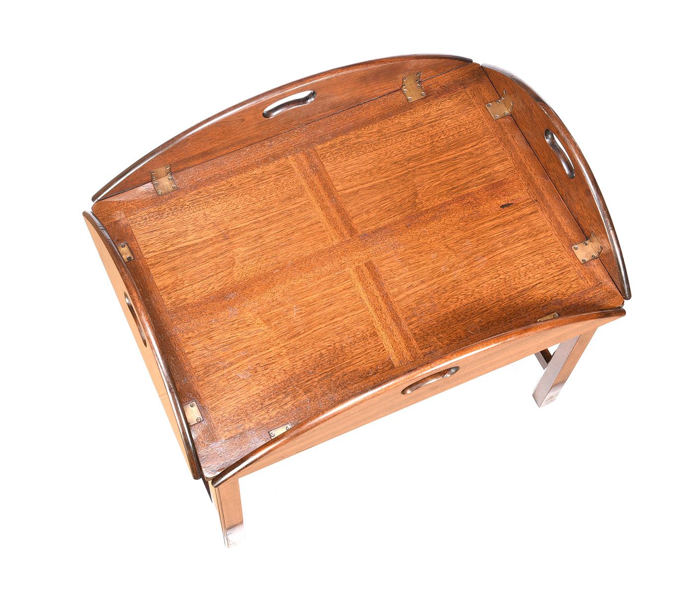 MAHOGANY CAMPAIGN STYLE TRAY TOP COFFEE TABLE at Ross's Online Art Auctions