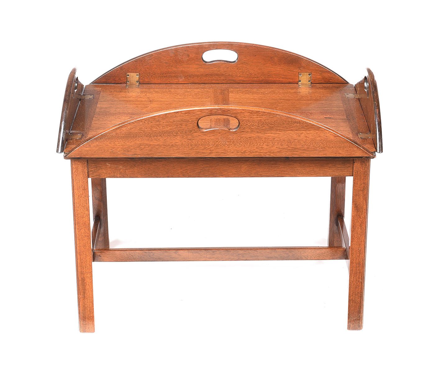 MAHOGANY CAMPAIGN STYLE TRAY TOP COFFEE TABLE at Ross's Online Art Auctions