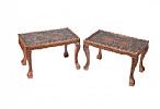 PAIR OF CARVED HARDWOOD ORIENTAL COFFEE TABLES at Ross's Online Art Auctions