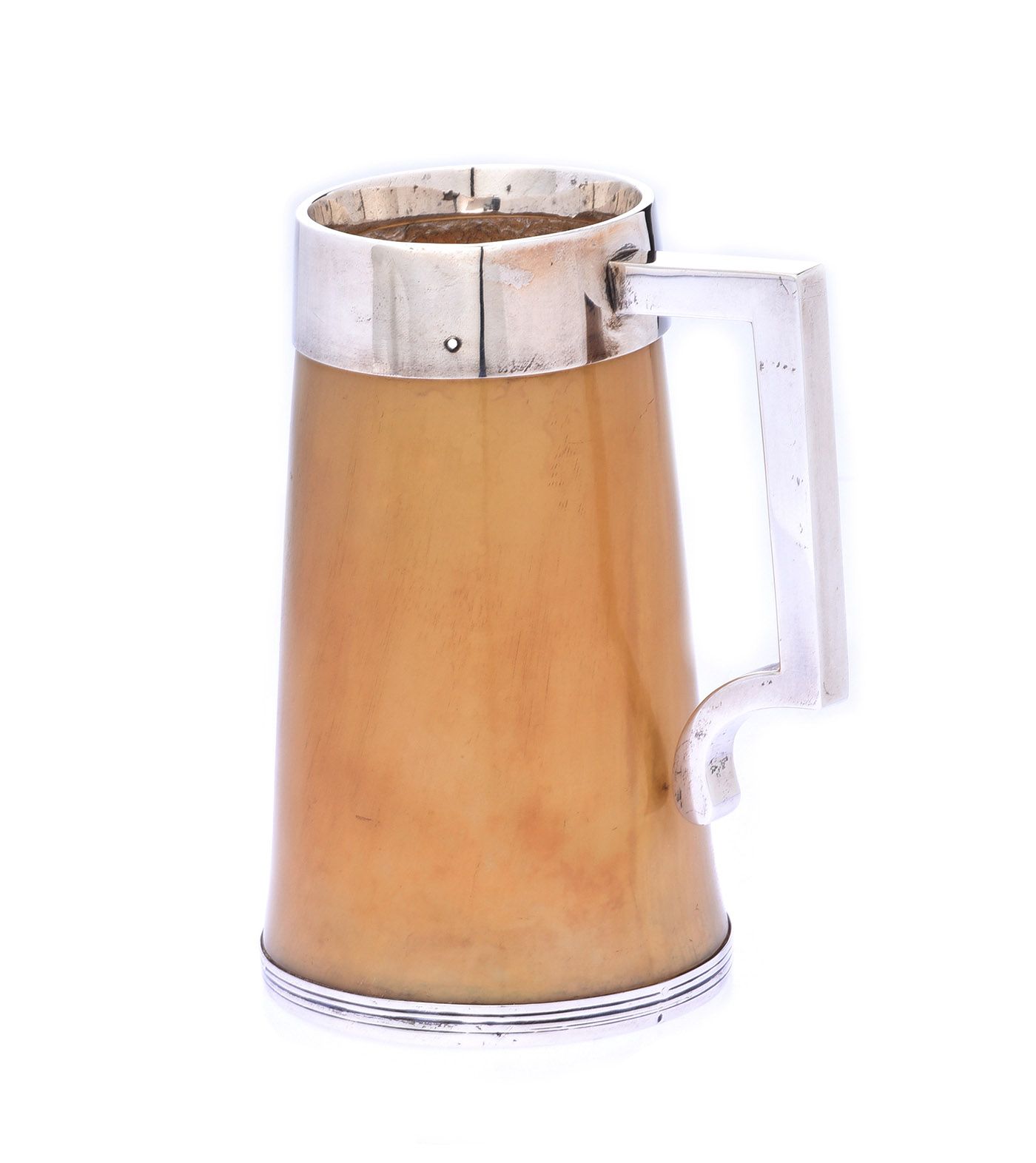 SILVER MOUNTED HORN TANKARD at Ross's Online Art Auctions