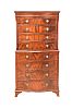 MAHOGANY SERPENTINE FRONT CHEST ON CHEST at Ross's Online Art Auctions
