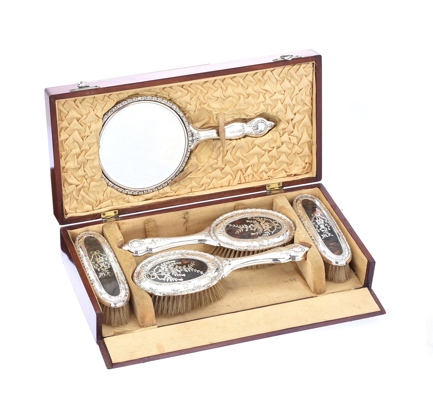 CASED SILVER BRUSH SET at Ross's Online Art Auctions