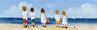 FIVE GO FISHING by Michelle Carlin at Ross's Online Art Auctions