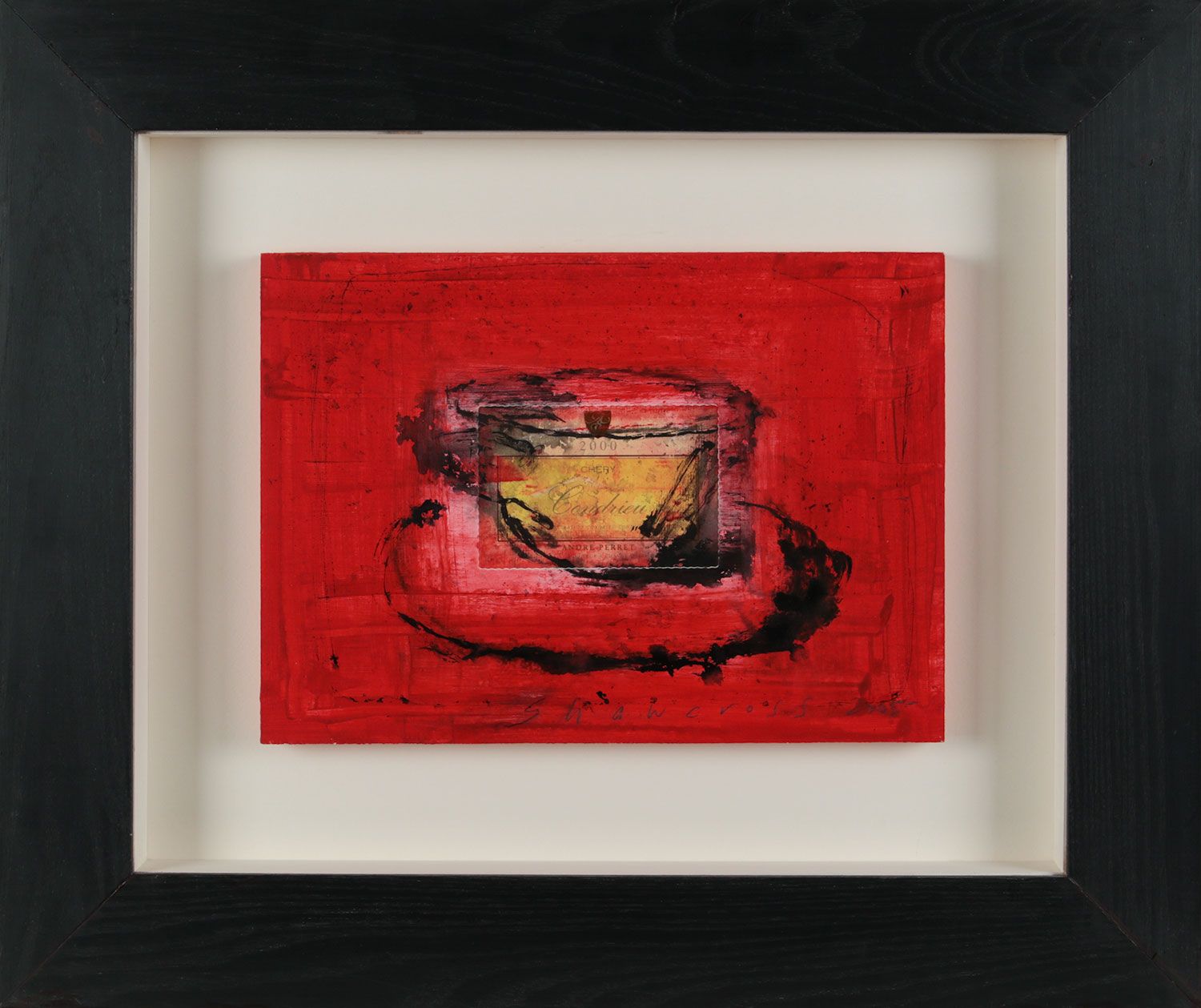 TEA CUP WITH WINE LABEL by Neil Shawcross RHA RUA at Ross's Online Art Auctions