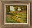 WILD FLOWERS BY A BROOK by Norman R. Coker at Ross's Online Art Auctions