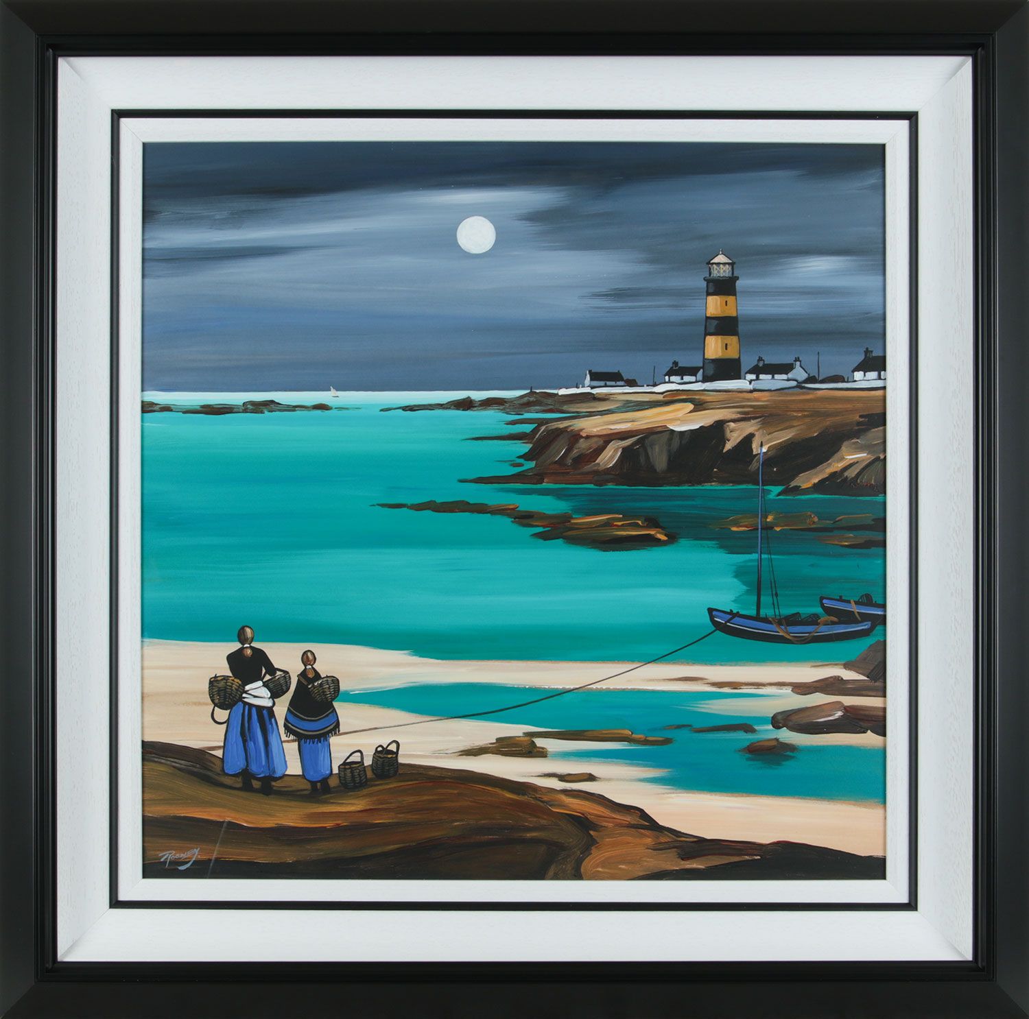 ST. JOHNS POINT LIGHTHOUSE CO.DOWN by J.P. Rooney at Ross's Online Art Auctions