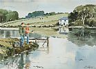 LAKESIDE FISHING by Martin Hasson at Ross's Online Art Auctions