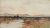 TURF STACKS AND BOGLANDS by Irish School at Ross's Online Art Auctions