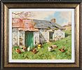 CHICKENS FEEDING by Donal McNaughton at Ross's Online Art Auctions