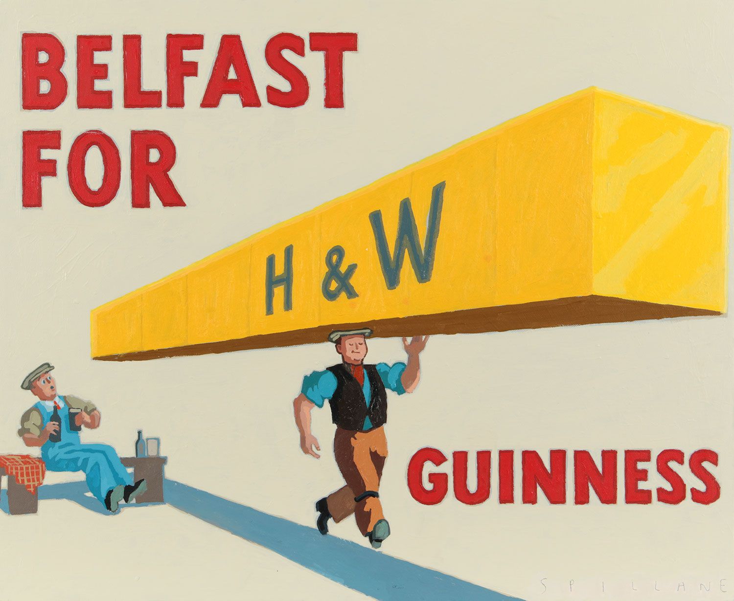 BELFAST FOR A GUINNESS (H & W) by Spillane at Ross's Online Art Auctions