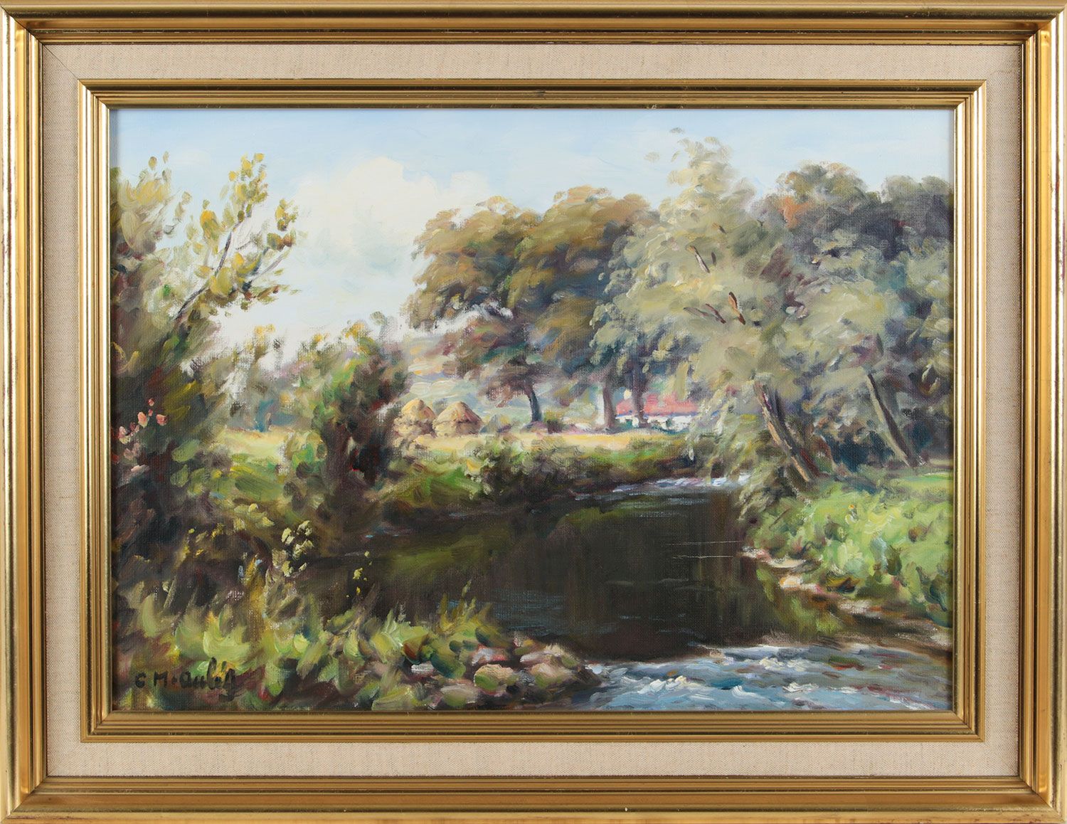 RIVER DUN , COUNTY ANTRIM by Charles McAuley at Ross's Online Art Auctions