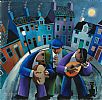 NIGHT STREET MUSIC by George Callaghan at Ross's Online Art Auctions