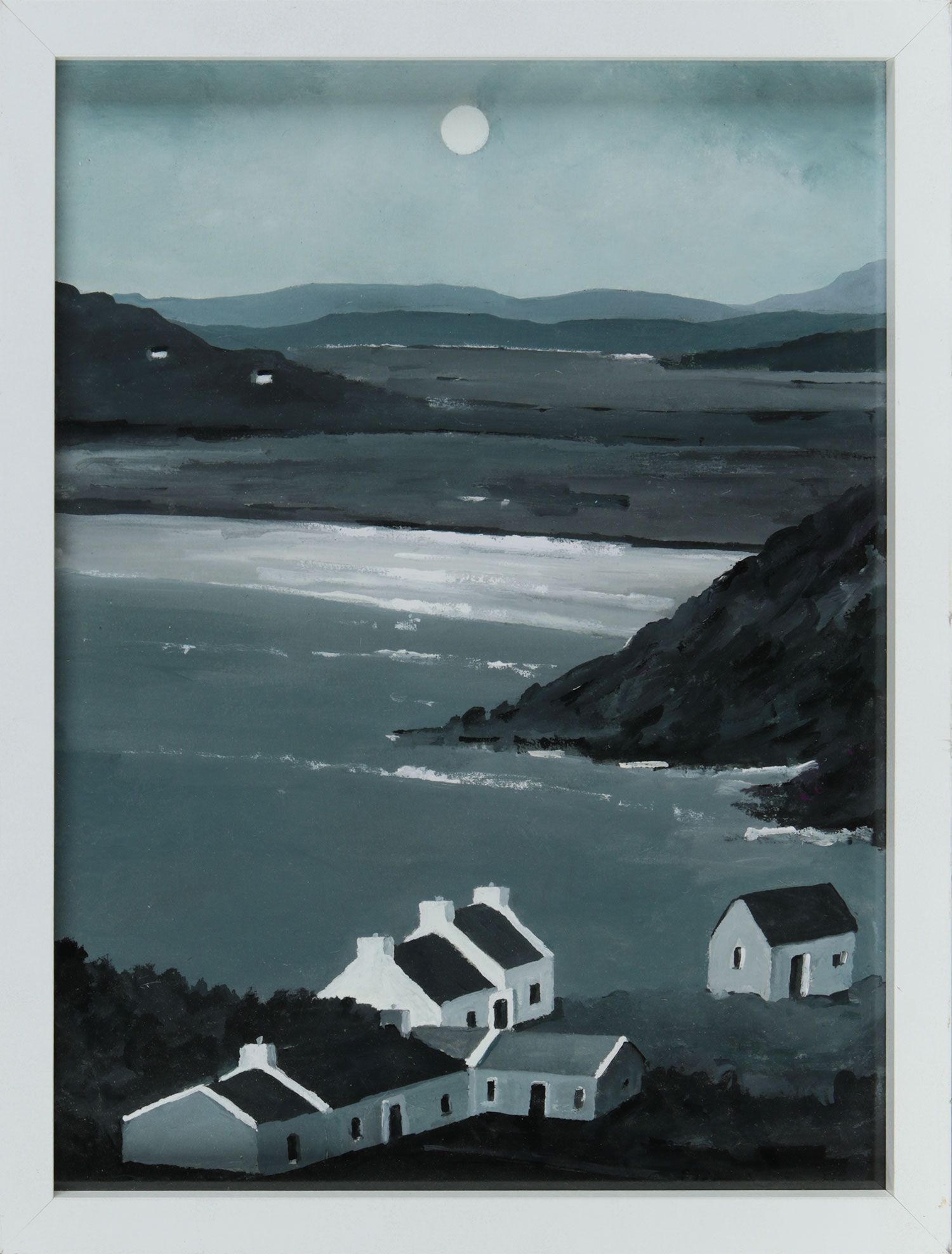 MOONLIGHT OVER TRA NA ROSSAN BEACH by Sean Lorinyenko at Ross's Online Art Auctions