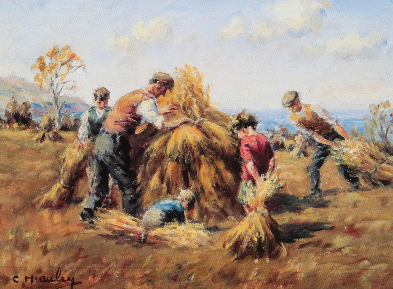 STACKING HAY by Charles McAuley at Ross's Online Art Auctions