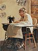 GRANDMA SEWING by Rowland Davidson at Ross's Online Art Auctions
