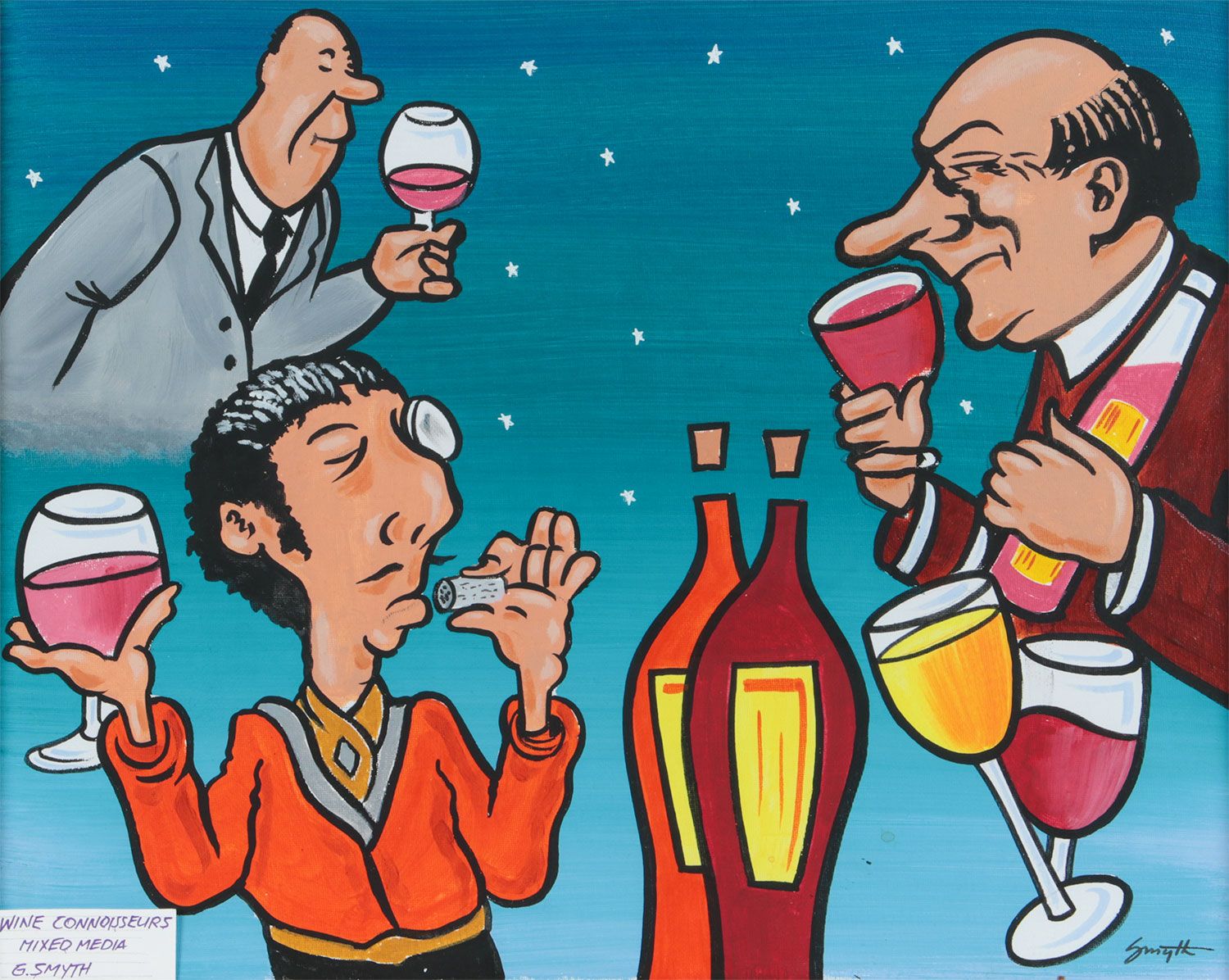 WINE CONNOISSEURS by George Smyth at Ross's Online Art Auctions