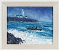 STORMY SEA AT FANAD LIGHTHOUSE by Sean Loughrey at Ross's Online Art Auctions