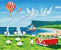 ANDY PATS WANDERING SHEEP ENJOY A DAY OUT AT BALLYCASTLE by Andy Pat at Ross's Online Art Auctions