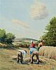 GATHERING HAY IN THE GLENS by Liam Reilly at Ross's Online Art Auctions