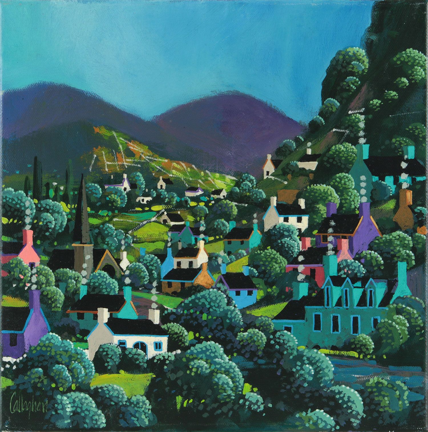 MOUNTAIN VILLAGE by George Callaghan at Ross's Online Art Auctions