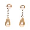 9CT GOLD PEARL DROP EARRINGS at Ross's Online Art Auctions