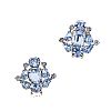 WEISS BLUE STONE COSTUME CLIP-ON EARRINGS at Ross's Online Art Auctions