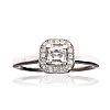 9CT WHITE GOLD DIAMOND HALO RING at Ross's Online Art Auctions