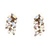 GOLD-TONE OPAL & CRYSTAL EARRINGS at Ross's Online Art Auctions