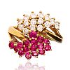 18CT GOLD RUBY & CUBIC ZIRCONIA RING at Ross's Online Art Auctions