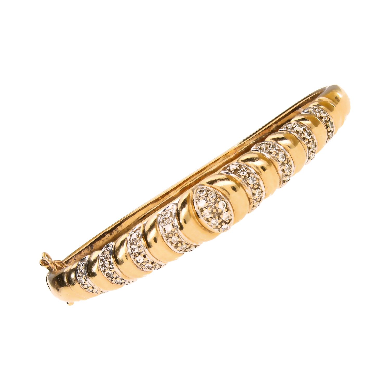 9CT GOLD DIAMOND BANGLE at Ross's Online Art Auctions