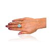 18CT WHITE GOLD TURQUOISE & PEARL RING at Ross's Online Art Auctions
