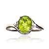 18CT WHITE GOLD PERIDOT & DIAMOND RING at Ross's Online Art Auctions