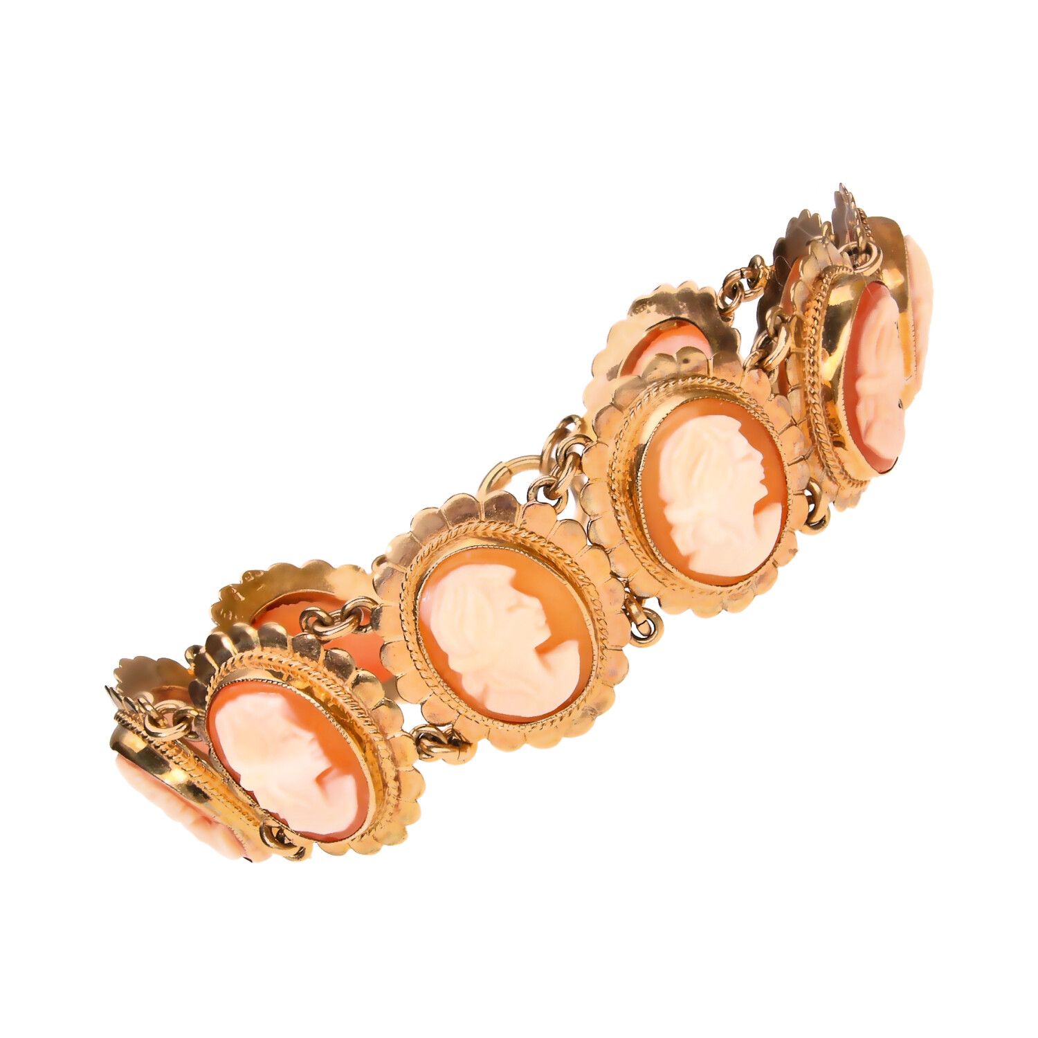 9CT GOLD CAMEO BRACELET at Ross's Online Art Auctions