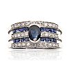 9CT WHITE GOLD SAPPHIRE & DIAMOND RING at Ross's Online Art Auctions