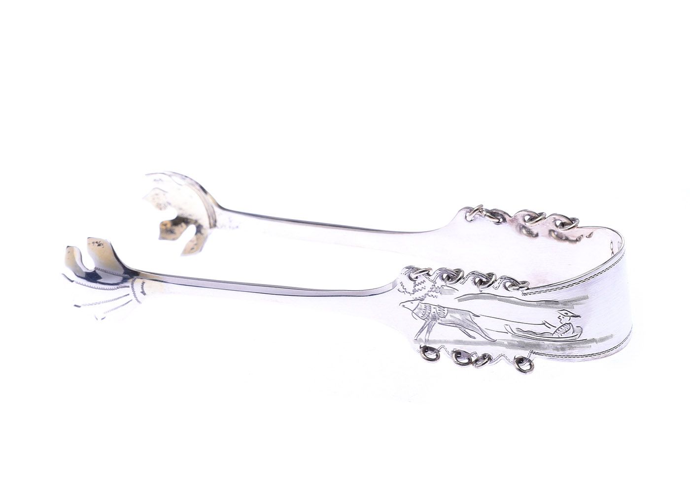 CASED SWEDISH SILVER TEA SPOONS & TONGS & CAKE SLICE at Ross's Online Art Auctions