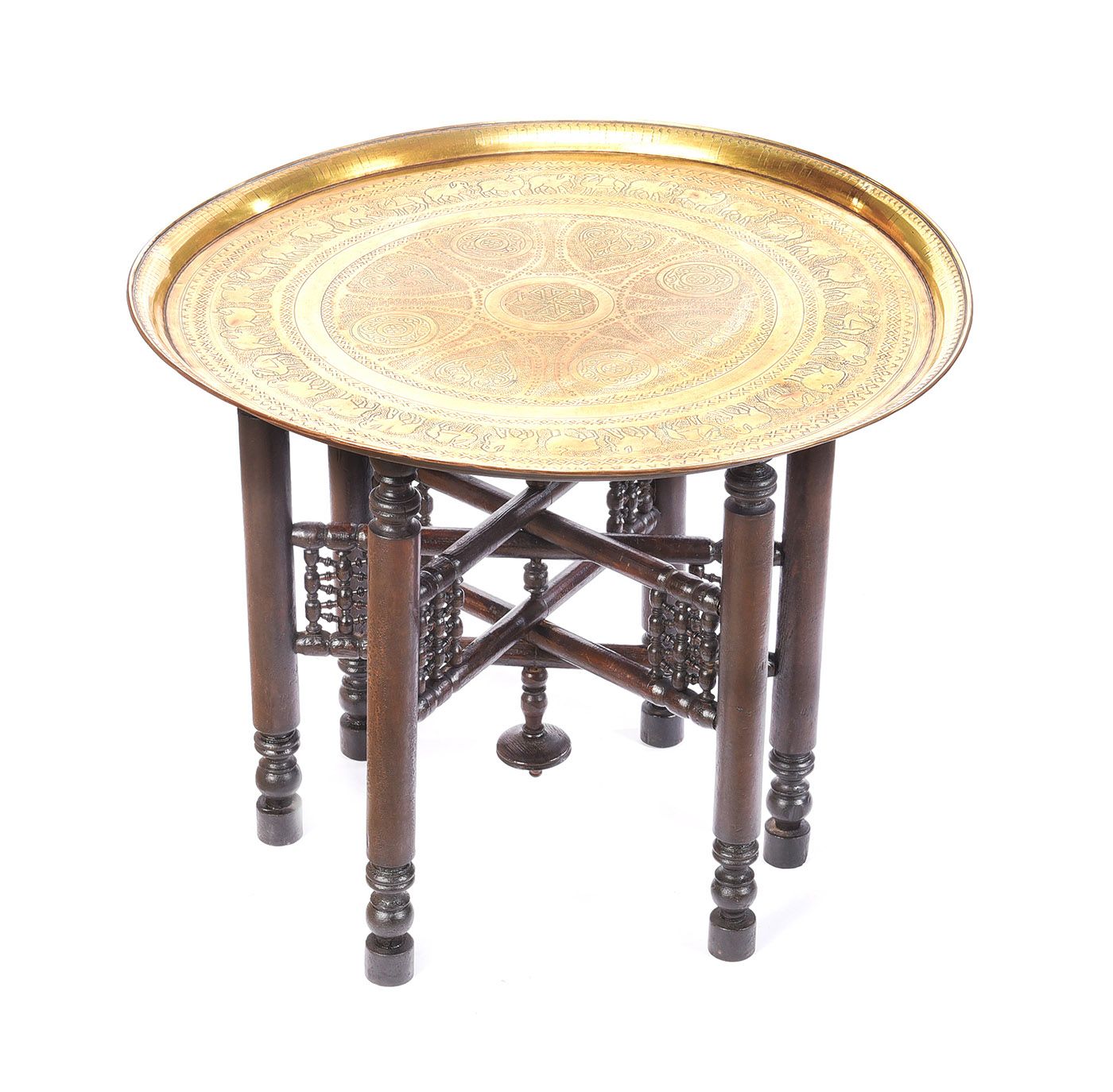 VINTAGE BRASS CAMPAOGN TABLE at Ross's Online Art Auctions