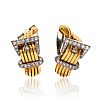 18CT GOLD DIAMOND BUCKLE EARRINGS at Ross's Online Art Auctions