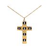 VICTORIAN GOLD AGATE CROSS NECKLACE at Ross's Online Art Auctions