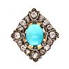 VICTORIAN 18CT GOLD TURQUOISE & DIAMOND RING at Ross's Online Art Auctions