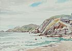 BATHING ON THE ANTRIM COAST by B. McDonagh at Ross's Online Art Auctions