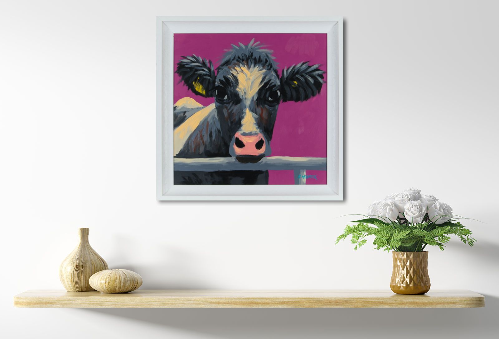 FRIESIAN COW by Ronald Keefer at Ross's Online Art Auctions
