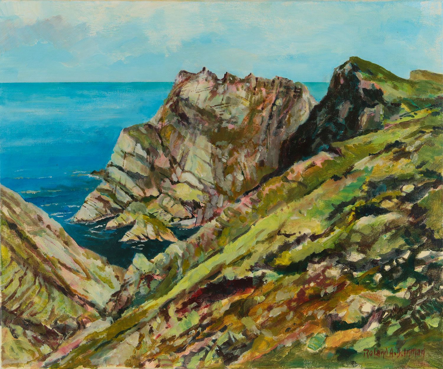 STURRALL HEAD, DONEGAL by Roland A.D. Inman at Ross's Online Art Auctions