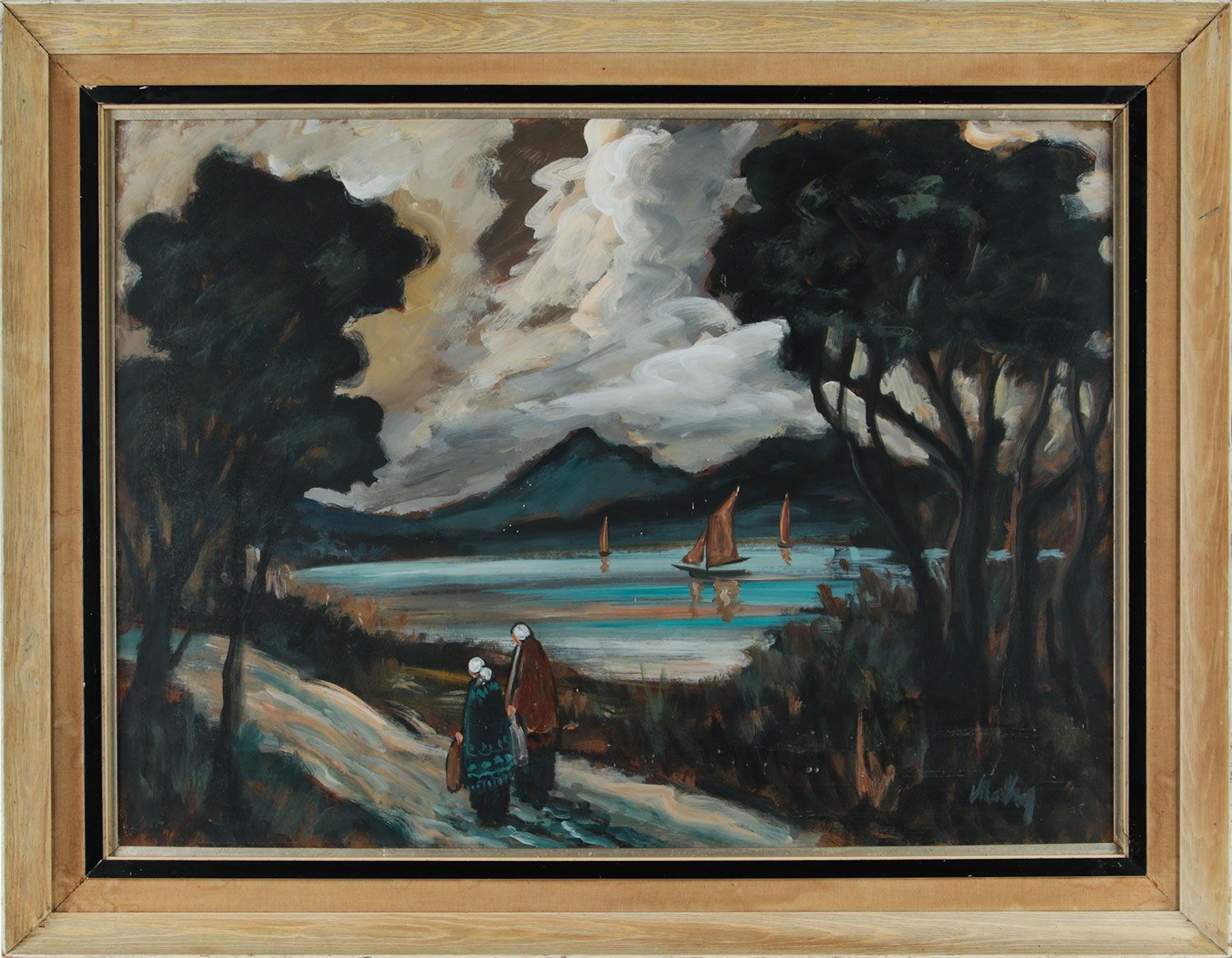 ON THE PATH BY THE LOUGH by Markey Robinson at Ross's Online Art Auctions