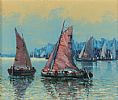 FISHING BOATS , PORTUGAL by Continental School at Ross's Online Art Auctions