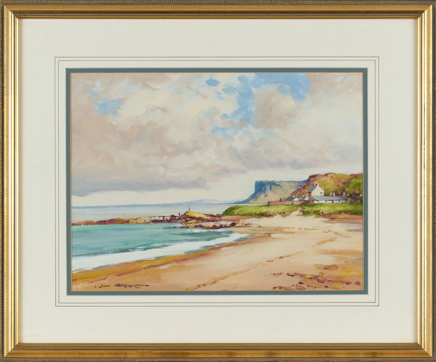 AT BALLYCASTLE BEACH by Samuel McLarnon UWS at Ross's Online Art Auctions