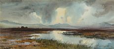 BOGLANDS AND TURF STACKS by Joseph William Carey RUA at Ross's Online Art Auctions