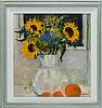 STILL LIFE, SUNFLOWERS IN A WHITE VASE by Dennis Orme Shaw at Ross's Online Art Auctions